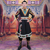 新疆舞蹈男士演出服装舞台，高定款艾德莱斯长袷袢维族舞表演长马甲
