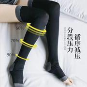 日本睡眠瘦腿塑型长筒压力袜女士480美腿塑型露趾过膝压力睡眠袜