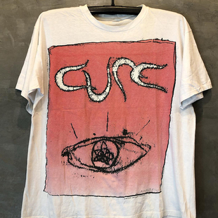 The Cure治愈乐队街头摇滚vintage复古落肩短袖美潮重磅质感T恤男