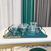 玻璃花茶壶套装下午茶水果茶具，家用壶耐热杯子，北欧风格轻奢养生壶