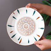 碗盘子菜盘家用时尚创意陶瓷2022精致漂亮七寸深盘碟子水果盘