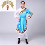 西藏民族舞蹈表演服装少数民族藏袍服，男藏族舞台演出服饰成人