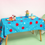 左咸敦道日式水果餐桌茶几客厅装饰可爱卡通桌布防水书桌方形绒布