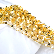 芙茉莉珠宝18k黄金项链，au750锁骨链素链，定制瓦片链嘴唇链礼物女