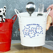 北欧风筷子筒金属创意高颜值ins叉勺餐具沥水架防锈厨房收纳桶