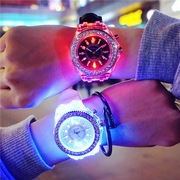 发光手表led时尚手表女士，硅胶夜光手表中学生手表