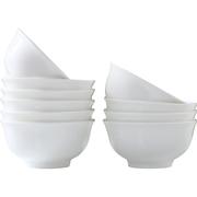 骨瓷碗家用吃饭碗套装纯白瓷餐具碗组合10个装大号面碗陶瓷碗家用