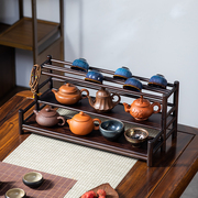 桌面茶壶架小博古架茶杯，架子茶具收纳架，多层茶室台面沥水杯架中式