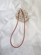 复古风2.5mm极细天然小米珠，南红玛瑙项链女本命年红色时尚锁骨链