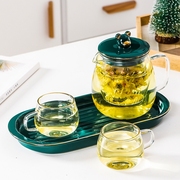 花茶具透明杯玻璃花草水果花果茶壶耐热蜡烛加热套装 陶瓷花茶壶