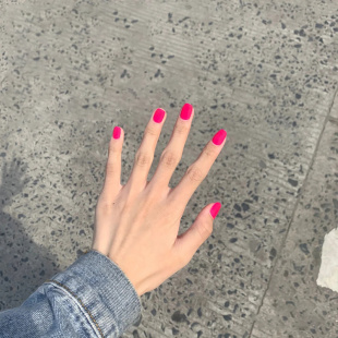 宝诗曼荧光粉色指甲油胶2024年春夏流行色网红玫粉色指甲光疗