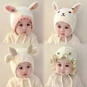婴儿帽子秋冬婴幼纯棉可爱男女，宝宝毛线帽，冬季保暖百搭儿童护耳帽
