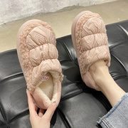 羽绒棉拖鞋女包跟冬季厚底情侣2023居家用防滑室内保暖月子鞋