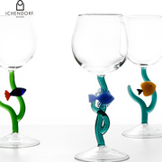 ichendorf海洋乐园创意无铅玻璃红酒杯高脚杯家用水杯果汁杯萌趣
