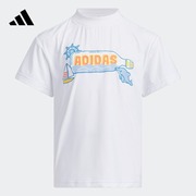速干凉感透气凉爽短袖T恤男小童儿童夏季adidas阿迪达斯轻运动