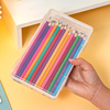 桌面透明文具盒铅笔水彩笔蜡笔盒塑料带盖长方形儿童马克笔整理盒