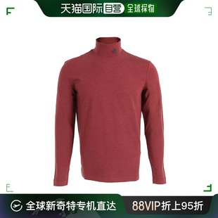 香港直邮armanicollezioni男士，枣红色多材质高领，长袖t恤衫scm1