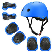 2023儿童轮滑护具套装溜冰滑板平衡车护具骑行安全头盔蓝