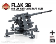 二战军事第三方德国flak3688mm防空炮，益智拼装积木模型玩具礼物