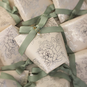 喜糖盒欧式繁花似锦奶油白伴手礼盒 法式婚礼创意糖果包装喜糖袋