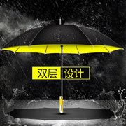 双层高尔夫伞自带防水套双人，超大号抗风防晒晴雨伞自动长柄商务伞