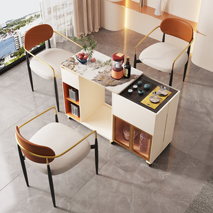 智能功夫茶桌家用可移动伸缩茶台轻奢现代简约客厅岩板多功能茶车