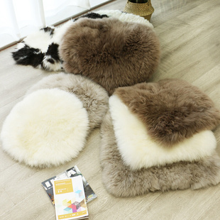 纯羊毛沙发坐垫冬季加厚真皮沙发垫子整张羊皮皮毛一体垫羊毛垫