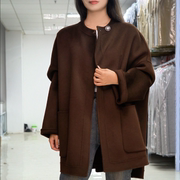 2022冬季韩版圆领双面毛呢，羊绒大衣中长款宽松减龄显瘦女外套