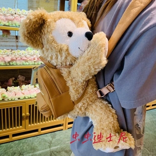 上海迪士尼乐园国内达菲，小熊背包毛绒，公仔双肩背包书包