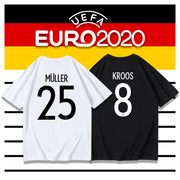 2022欧洲杯t恤德国国家队穆勒克罗斯诺伊尔罗伊斯足球迷纪念短袖