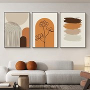 北欧抽象形状客厅装饰画沙发背景墙，艺术线条三联画莫兰迪餐厅画