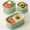 日本食品级分格硅胶饭盒学生上班族便当轻便可微波炉加热密封餐盒