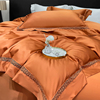欧式轻奢四件套100支长绒纯棉纯色床单被套高级感床上用品1.8床笠