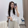 韩系花苞袖纯色短袖t恤女夏季2024韩版圆领，百搭减龄打底上衣