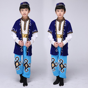 少数民族三月三表演服哈萨克族新疆舞蹈，服儿童帽子，款男童演出服装