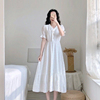 法式复古气质仙女小香风，白色连衣裙2024夏季韩版流行裙子桔梗