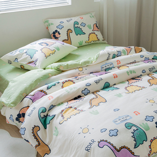 纯棉儿童床单四件套1.5m公主卡通全棉1.2米床上用品三件套1.8被套