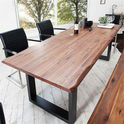 欧式实木桌大板桌办公桌，会议桌长方形洽谈桌简约书桌，现代咖啡餐桌