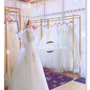 婚纱架子高架展示架，落地金色挂衣架，婚纱店影楼工作室旗袍礼服货架