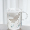 zakka杯子日式玻璃杯带把带盖耐热家用水杯，创意可爱简约透明茶杯