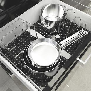 抽屉式沥水碗架厨房创意可伸缩碗盘碟子收纳置物架，镂空碗柜分格架