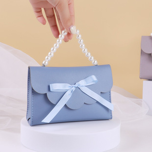 皮质珍珠喜糖包手提欧式高档创意婚礼伴手礼糖果盒子包装袋子