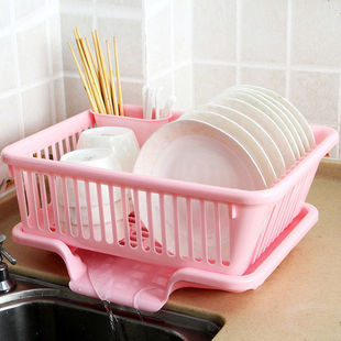 厨房放碗架塑料用品沥水滴水碗碟，架碗筷收纳置物架收纳盒收纳篮
