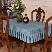欧式高端奢华布艺椭圆形台布桌布长方形餐桌布方登套写字台茶