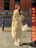 奶fufu黄色羽绒棉服外套，女冬2023年中长款超仙过膝减龄面包服
