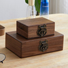 黑胡桃木盒子带锁印章收纳盒木质证件盒桌面储物盒家用实木收纳箱