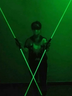 手持双头激光表演激光洒吧发光棒，激光手电双头激光器绿色激光舞