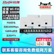 锐捷睿易wifi6无线ap面板rg-eap162e套装，千兆双频5g路由器poe供电网关家用别墅全屋wifi组网覆盖