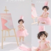儿童摄影服装粉色公主裙女孩生日写真照影楼女童艺术照拍照连衣裙