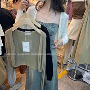 GS韩系简约气质开襟长袖防晒针织衫夏季百搭风纯色时髦小外套
